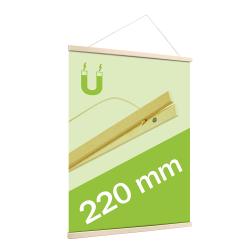 Posterleisten aus Holz, mit Kordel zum Aufhängen und magnetischer Befestigung