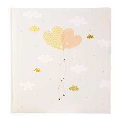 Fotoalbum Ballooning Hearts mit 60 weißen Seiten zum Einkleben, 30x31 cm