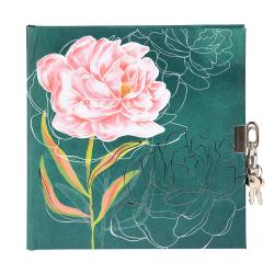 Tagebuch Peony mit 96 weißen Seiten, 16,5x16,5 cm