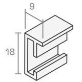 Profil von Schmaler Bilderrahmen mit Echtholzfurnier, aluminiumverstärkte Rückseite