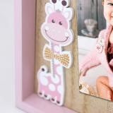 Thumbnail von Baby Bilderrahmen Giraffe mit Klammer Rosa Bild 2