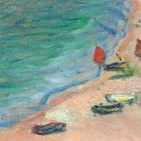 Thumbnail von Poster mit Rahmen - Claude Monet - Étretat: The Beach and the Falaise d&#039;Amont Bild 3