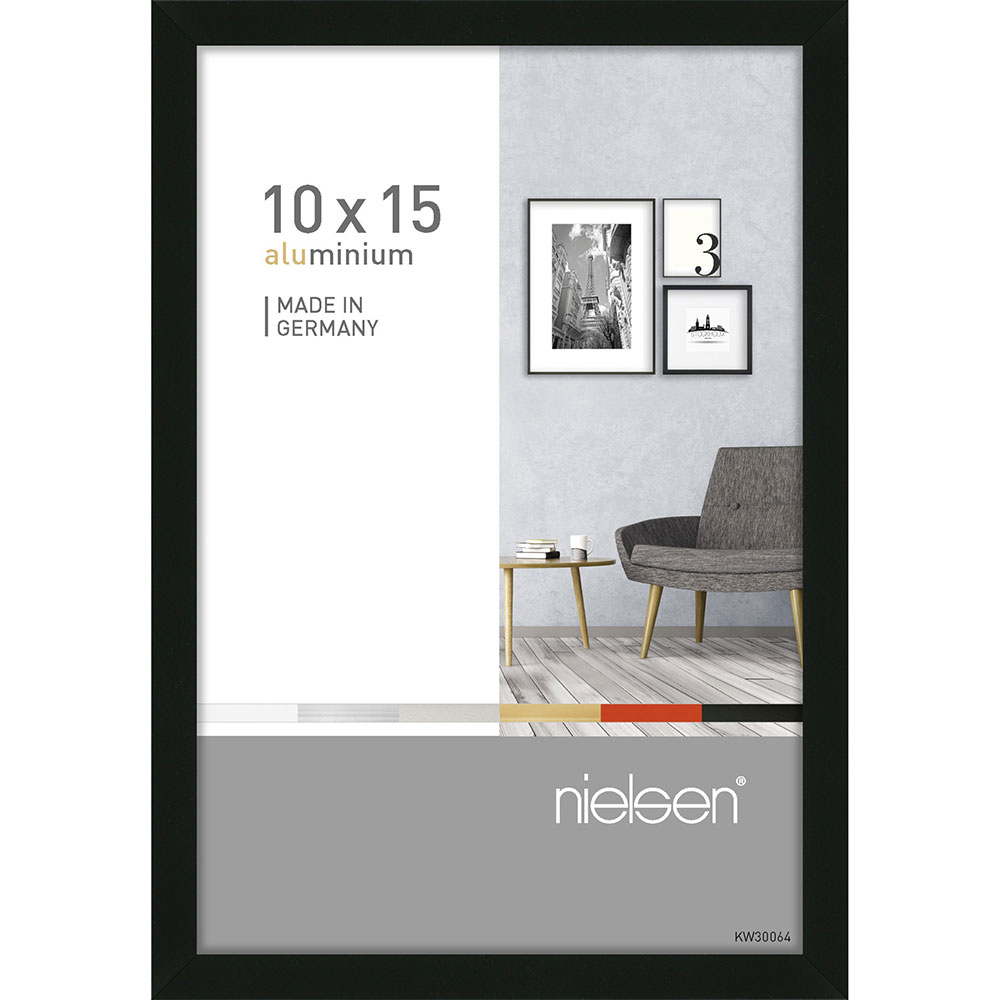 Nielsen Alurahmen 10x15 - Schwarz cm Pixel